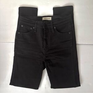 Madewell 10" High Rise High Waist Skinny Jeans Size 25 Black Stretch Denim Pants